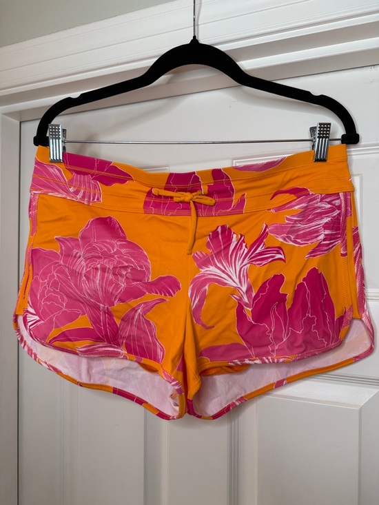 Athleta Other - Athleta Bright Orange with Pink Floral Swim Shorts